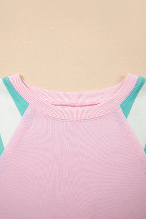 Vanessa Patchwork Raglan Pullover Top