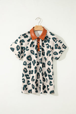 Madelynn Collared Short Sleeve Blouse