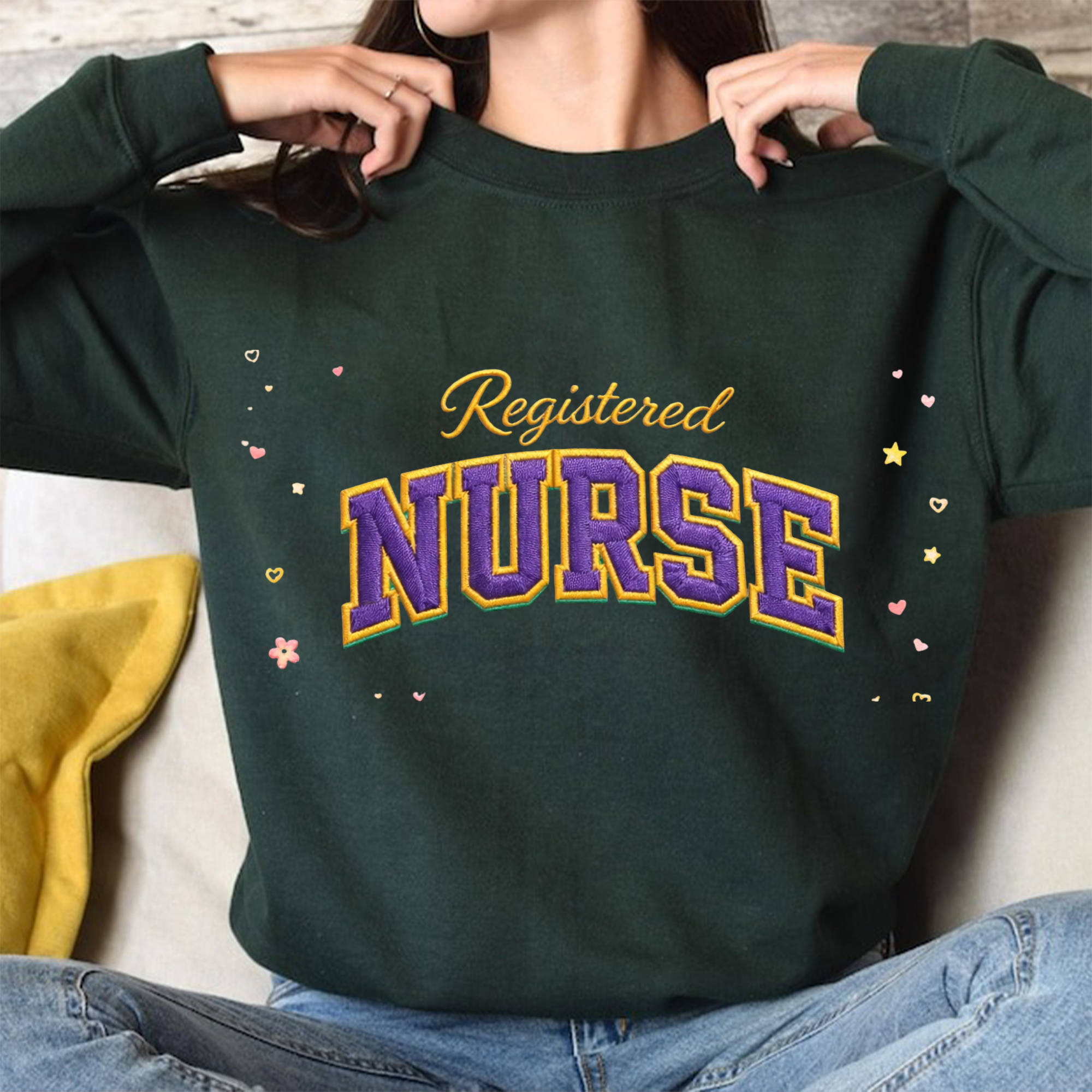Registered Nurse Gift Embroidery File RN Nurse Design Machine Embroidery Pattern