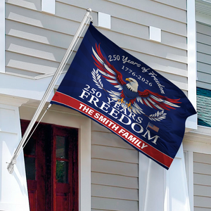 Personalized Family Name 250 Years of Freedom Patriotic Banner House Flag HA75 898794