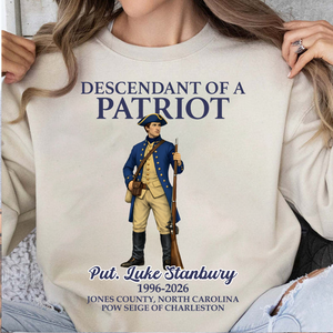 Custom Name Descendant Of A Patriot Bright Shirt | Personalized 250 Years USA Sweatshirt | Patriotic Tee 684471