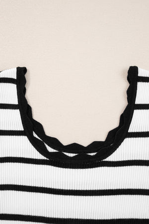 Sutton Striped Ribbed Slim Sweater