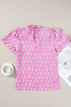 Miller Ruffled Short Sleeve Blouse