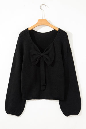 Faye Backless Bubble Sleeve Sweater
