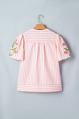 Imani Embroidered Puff Sleeve Blouse