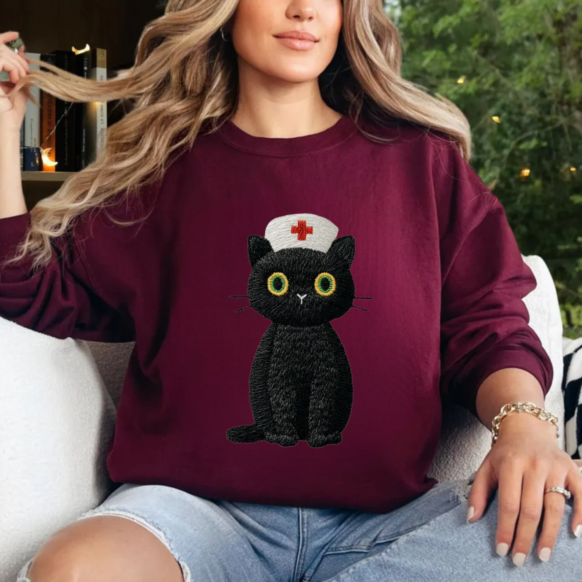 Funny Nurse Cat Embroidery File