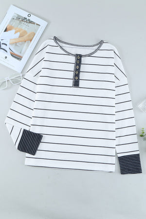 Simone Henley Waffle Knit Top