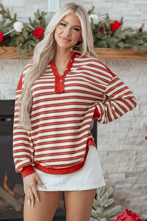Kylalara Collared Drop Shoulder Top