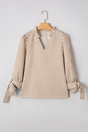 Blair Tied Cuffs Seersucker Blouse