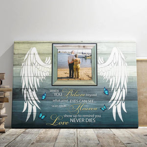 Personalized Canvas Prints Upload Photo, Custom Quote - Your Wings Were Ready, When You Believe ... Dem Canvas