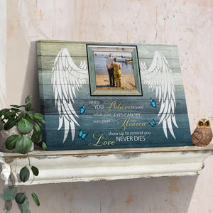 Personalized Canvas Prints Upload Photo, Custom Quote - Your Wings Were Ready, When You Believe ... Dem Canvas