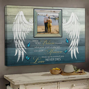 Personalized Canvas Prints Upload Photo, Custom Quote - Your Wings Were Ready, When You Believe ... Dem Canvas