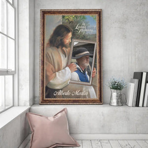 Personalized Canvas Prints Custom Name And Photo, Sympathy Gift, Jesus Memorial Gift, Remembrance Gift, Bereavement Gift, In Loving Memory Dem Canvas