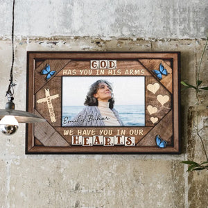 Personalized Canvas Prints Custom Photo, Sympathy Gifts, Remembrance, Memorial Gifts, Gifts, God Have You In His Arms Dem Canvas