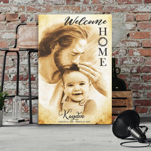 Personalized Canvas Prints, Custom Photo, Memorial Gift, Baby Boy Loss Gift, Baby Loss Gift, Welcome Home, Safe In The Arms Of Jesus Dem Canvas
