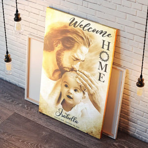 Personalized Canvas Prints, Custom Photo Memorial Gift, Baby Girl Loss Gift, Baby Loss Gift, Welcome Home, Safe In The Arms Of Jesus Dem Canvas