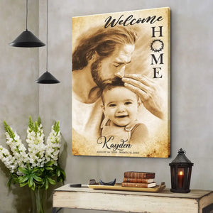 Personalized Canvas Prints, Custom Photo, Memorial Gift, Baby Boy Loss Gift, Baby Loss Gift, Welcome Home, Safe In The Arms Of Jesus Dem Canvas