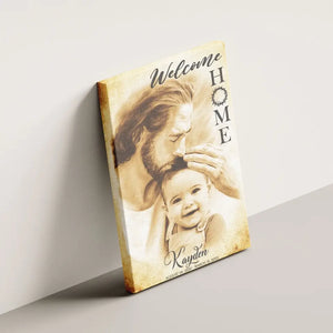 Personalized Canvas Prints, Custom Photo, Memorial Gift, Baby Boy Loss Gift, Baby Loss Gift, Welcome Home, Safe In The Arms Of Jesus Dem Canvas