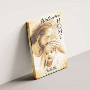 Personalized Canvas Prints, Custom Photo Memorial Gift, Baby Girl Loss Gift, Baby Loss Gift, Welcome Home, Safe In The Arms Of Jesus Dem Canvas