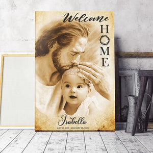 Personalized Canvas Prints, Custom Photo Memorial Gift, Baby Girl Loss Gift, Baby Loss Gift, Welcome Home, Safe In The Arms Of Jesus Dem Canvas