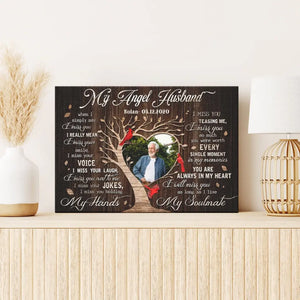 Personalized Canvas Prints, Custom Photo, Gifts For Memorial, Loss Husband, Memorial My Angel Husband Dem Canvas