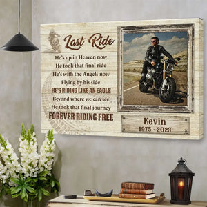 Personalized Canvas Prints, Custom Photo, Memorial Gifts, Sympathy Gifts, Loss Of Dad, Loss Of Brother, Biker Remembrance Last Ride Dem Canvas