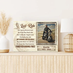 Personalized Canvas Prints, Custom Photo, Memorial Gifts, Sympathy Gifts, Loss Of Dad, Loss Of Brother, Biker Remembrance Last Ride Dem Canvas