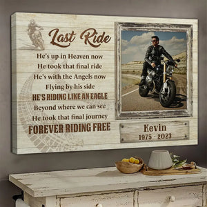 Personalized Canvas Prints, Custom Photo, Memorial Gifts, Sympathy Gifts, Loss Of Dad, Loss Of Brother, Biker Remembrance Last Ride Dem Canvas
