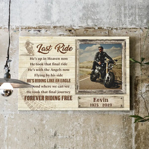 Personalized Canvas Prints, Custom Photo, Memorial Gifts, Sympathy Gifts, Loss Of Dad, Loss Of Brother, Biker Remembrance Last Ride Dem Canvas