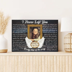 Personalized Canvas Prints, Custom Photo, Memorial Gifts, Sympathy Gifts, Remembrance Gifts, Loss Of Dad, Mom, Angel Wings I Never Left You Dem Canvas