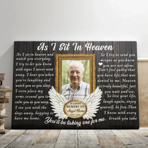Personalized Canvas Prints, Custom Photo, Memorial Gifts, Sympathy Gifts, Remembrance Gifts, Loss Of Dad, Mom, Angel Wings I Never Left You Dem Canvas