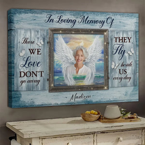 Personalized Canvas Prints, Custom Photos, Remembrance Gift, In Loving Memory, Gift For Sympathy Angel Wings Wall Art Dem Canvas