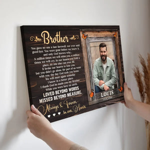 Personalized Canvas Prints, Sympathy Gifts For Loss Of Brother, In Memory Of Brother Gifts, Memorial Canvas for Brother Dem Canvas