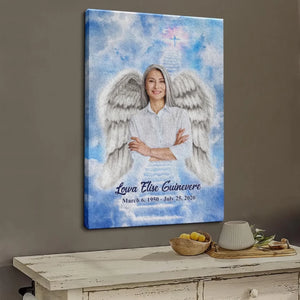 Personalized Canvas Prints, Custom Photo, Memorable Gift, Add Angel Wings and Halo to Photo, Add Deceased Loved One with Angel Wings Dem Canvas