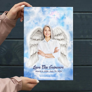Personalized Canvas Prints, Custom Photo, Memorable Gift, Add Angel Wings and Halo to Photo, Add Deceased Loved One with Angel Wings Dem Canvas