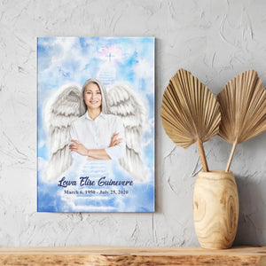 Personalized Canvas Prints, Custom Photo, Memorable Gift, Add Angel Wings and Halo to Photo, Add Deceased Loved One with Angel Wings Dem Canvas