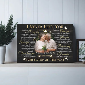 Personalized Photo Canvas Prints, Custom Photo, Memorial Gifts, Remembrance Gifts, Loss Of Parents I Never Left You Dem Canvas