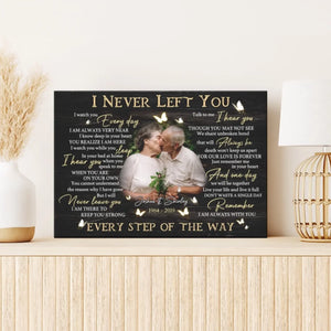 Personalized Photo Canvas Prints, Custom Photo, Memorial Gifts, Remembrance Gifts, Loss Of Parents I Never Left You Dem Canvas