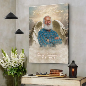 Personalized Canvas Prints, Custom Photo, Memorable Gift, Add Angel Wings to Lost Loved One, Add Deceased Loved One with Angel Wings Dem Canvas