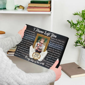 Personalized Canvas Prints, Custom Photo, Memorial Gifts, Sympathy Gifts, Remembrance Gifts, Loss Of Son, Angel Wings I Never Left You Dem Canvas