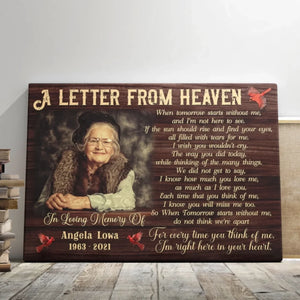 Personalized Canvas Prints, Custom Photo, Memorial Gifts, Remembrance Gifts, Sympathy Gifts, A Letter From Heaven Dem Canvas