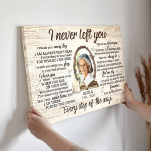 Personalized Canvas Prints, Custom Photo, Memorial Gifts, Sympathy Gifts, Candle Memorial I Never Left You Love Dem Canvas