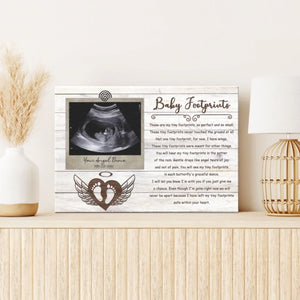 Personalized Canvas Prints, Custom Photo, Sympathy Gifts, Remembrance Gifts For Infant Loss Gift For Pregnancy Loss, Baby Footprints Dem Canvas