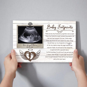 Personalized Canvas Prints, Custom Photo, Sympathy Gifts, Remembrance Gifts For Infant Loss Gift For Pregnancy Loss, Baby Footprints Dem Canvas