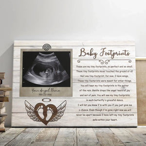 Personalized Canvas Prints, Custom Photo, Sympathy Gifts, Remembrance Gifts For Infant Loss Gift For Pregnancy Loss, Baby Footprints Dem Canvas
