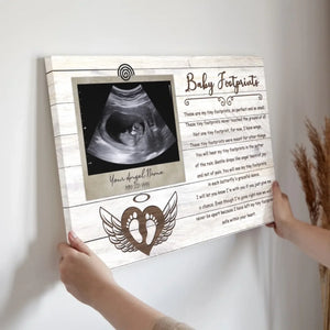 Personalized Canvas Prints, Custom Photo, Sympathy Gifts, Remembrance Gifts For Infant Loss Gift For Pregnancy Loss, Baby Footprints Dem Canvas
