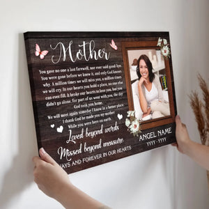 Personalized Canvas Prints, Custom Photo Sympathy Gifts, Bereavement Gifts, Remembrance Gifts, Loss Of Mother, God Took You Home Dem Canvas