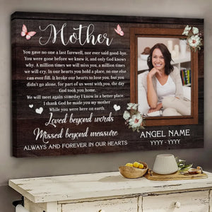 Personalized Canvas Prints, Custom Photo Sympathy Gifts, Bereavement Gifts, Remembrance Gifts, Loss Of Mother, God Took You Home Dem Canvas
