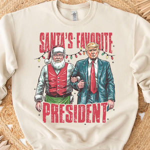 Santa's Favorite President Shirt, Humorous Trump Christmas Sweatshirt, Republican Sweater C1614 - GOP