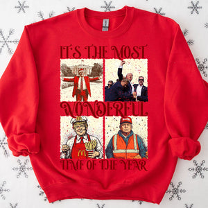 It's The Most Wonderful Time of Year, Humorous Trump Christmas Shirt, Trump 47th President Sweatshirt Bright T1753 - GOP